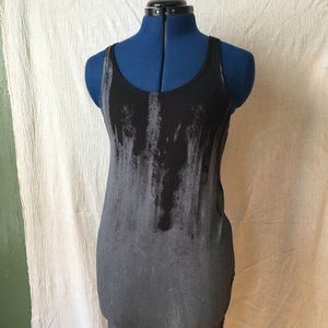 Black/gray side tie tank dress